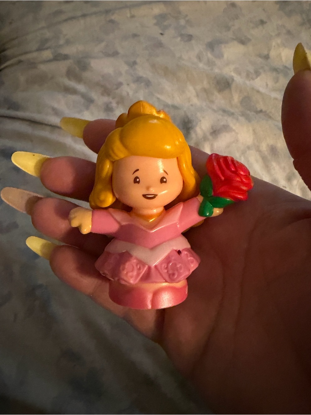 Pink Princess Figurine Toy with Red Rose - Kids Dolls & Accessories